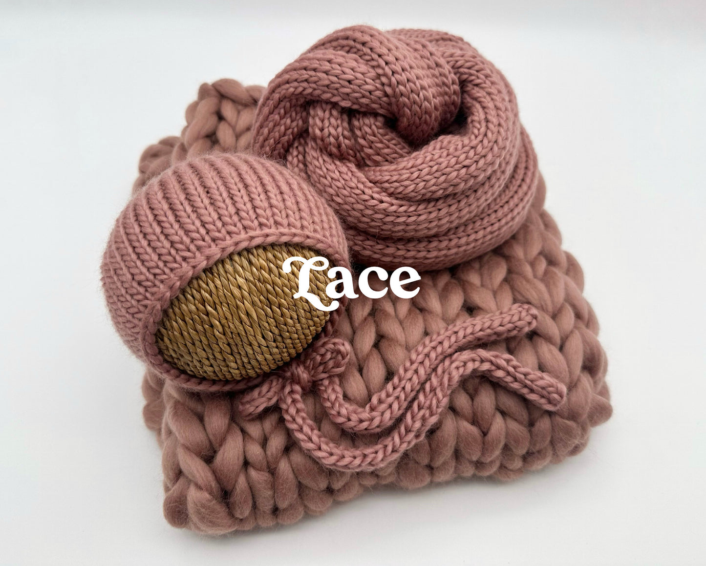 RTS Newborn Photography Prop | Luxe Woolie Set | Lace