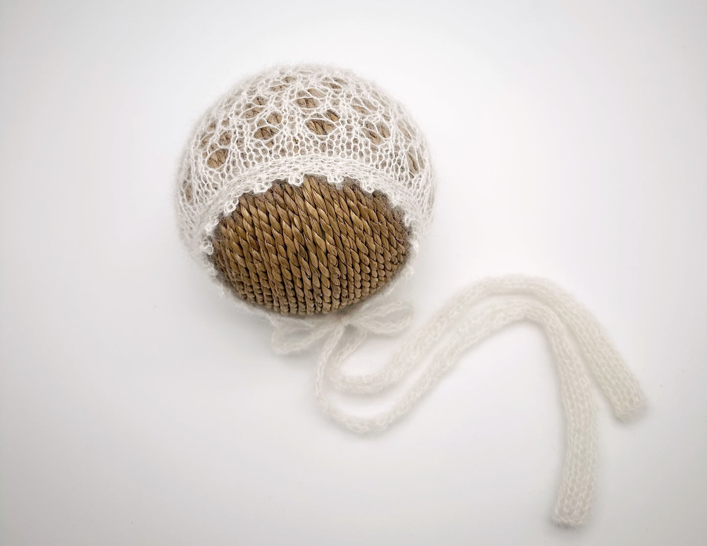 RTS | Snowdrop Bonnet | Newborn knit photo prop