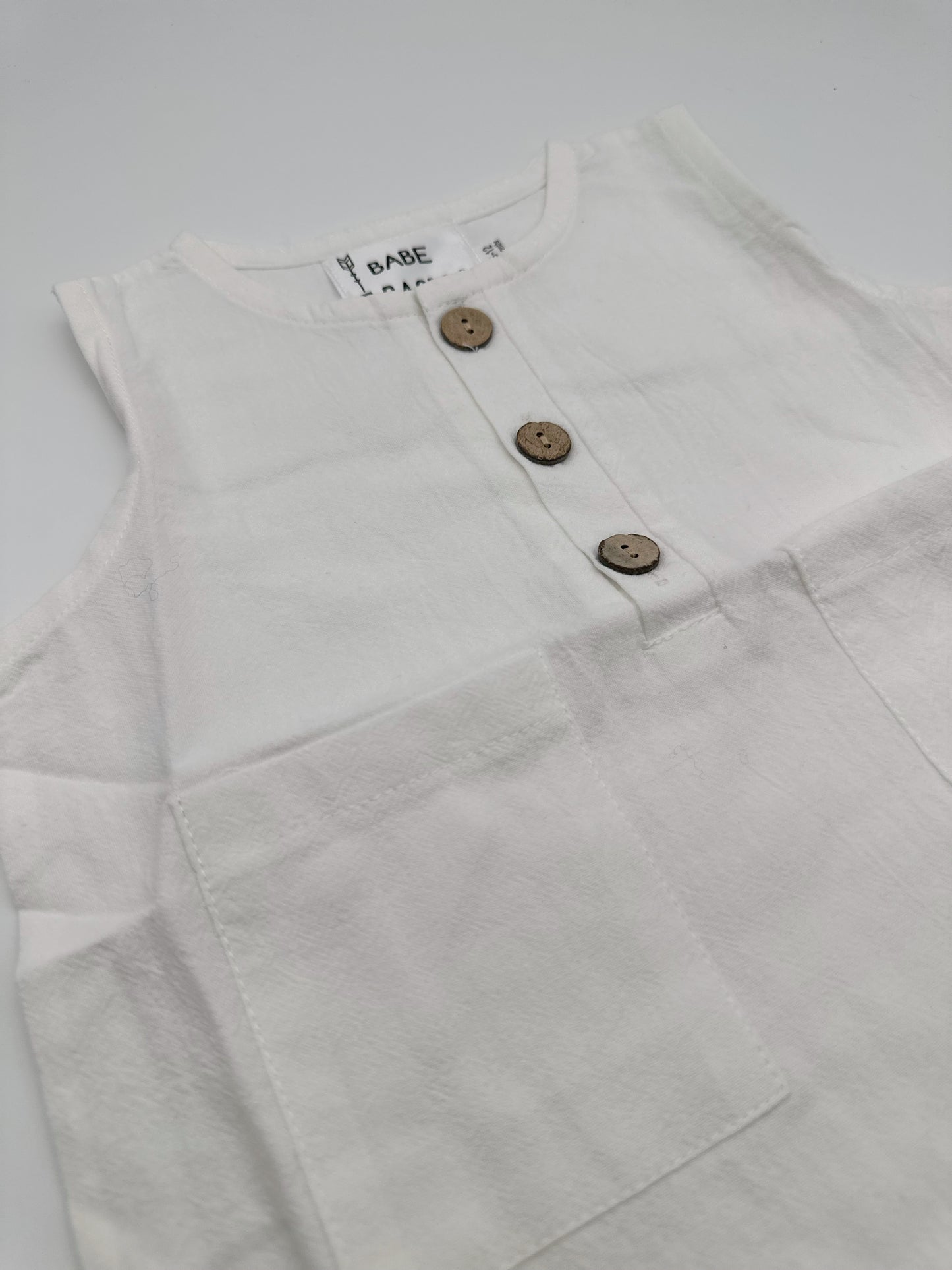 White Linen Romper