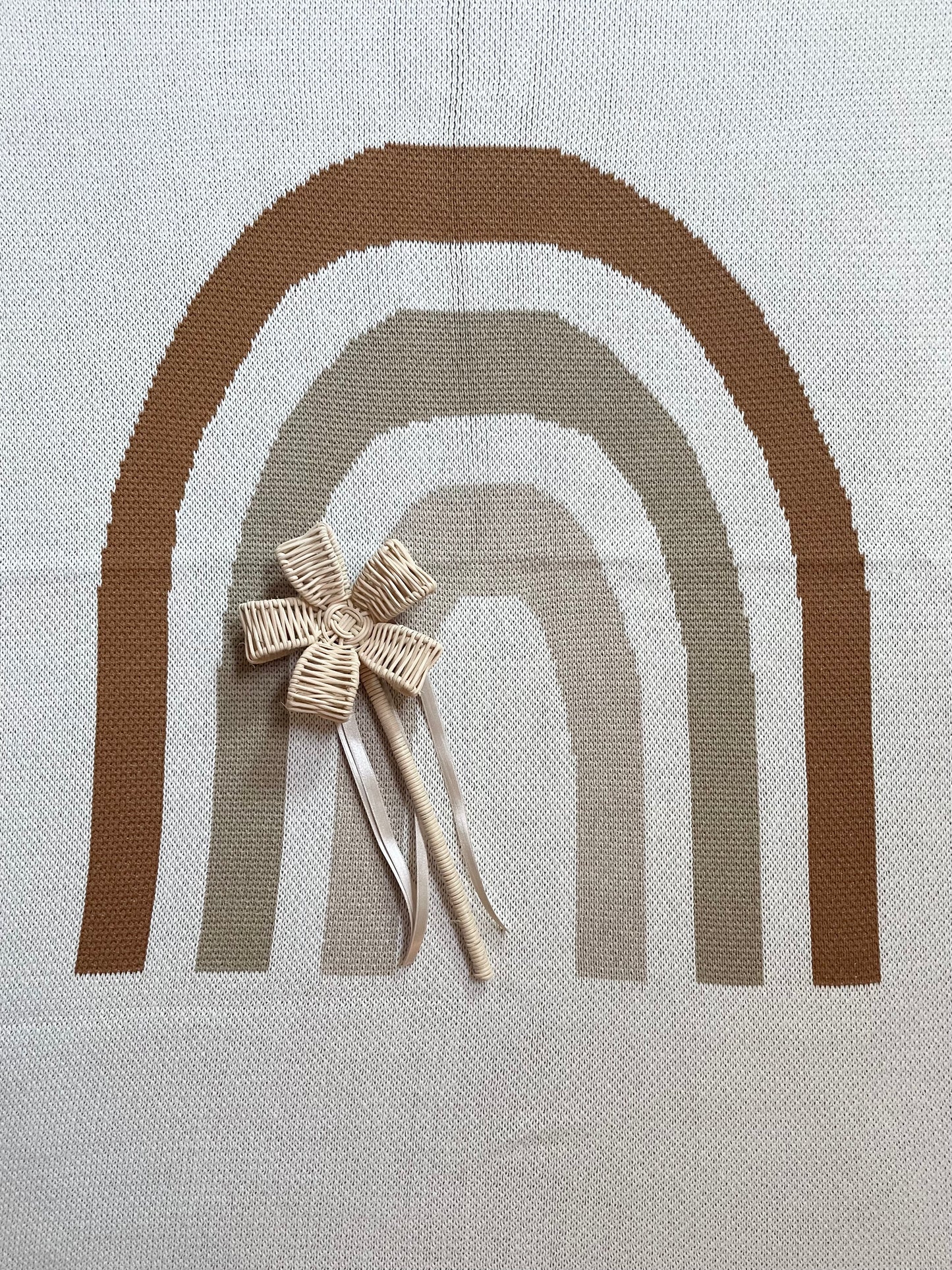 Neutral Rainbow Knit Blanket