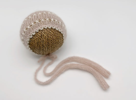 RTS | Palest Pink Lace Bonnet