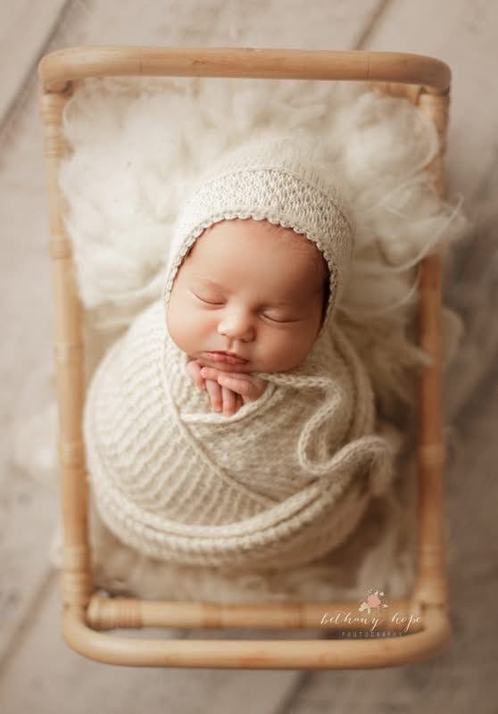 Norma Bonnet in Cream | newborn photo prop