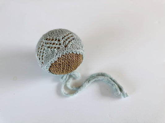 Sea foam Lace Bonnet