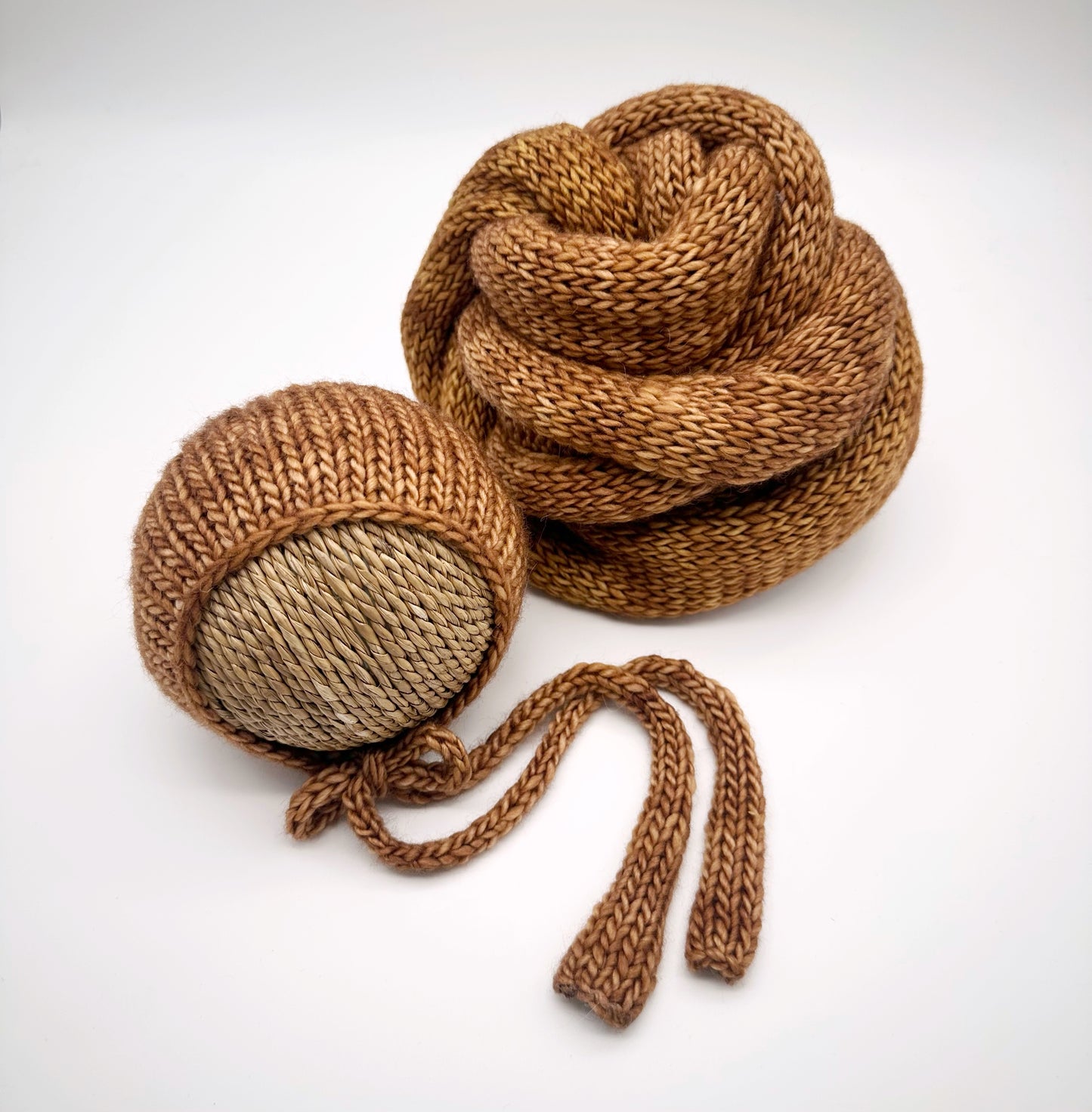 RTS | Pecan Set | Newborn knit photo prop