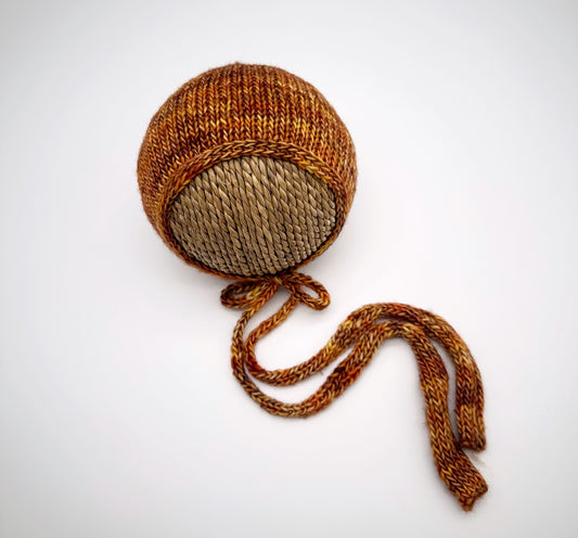 RTS | Fall Leaves Bonnet | Newborn knit photo prop