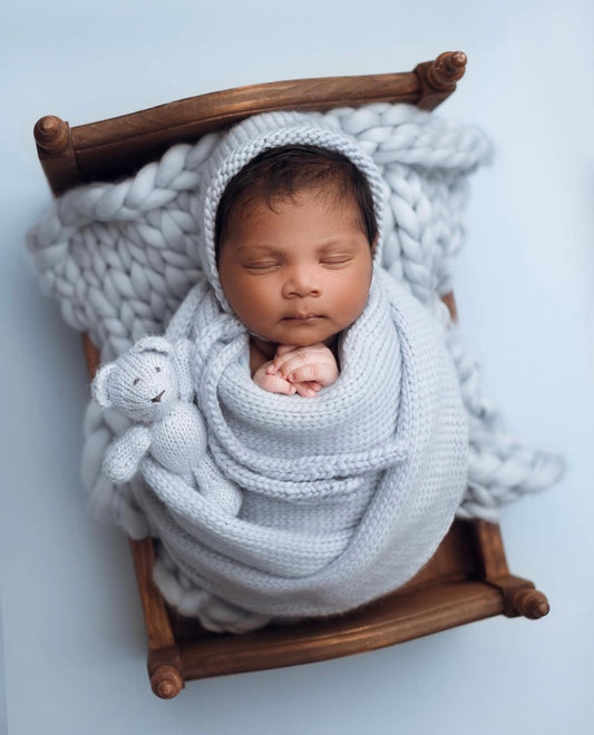 Ready to Ship | Luxe Merino Woolie Layer - Tulle - newborn photo prop
