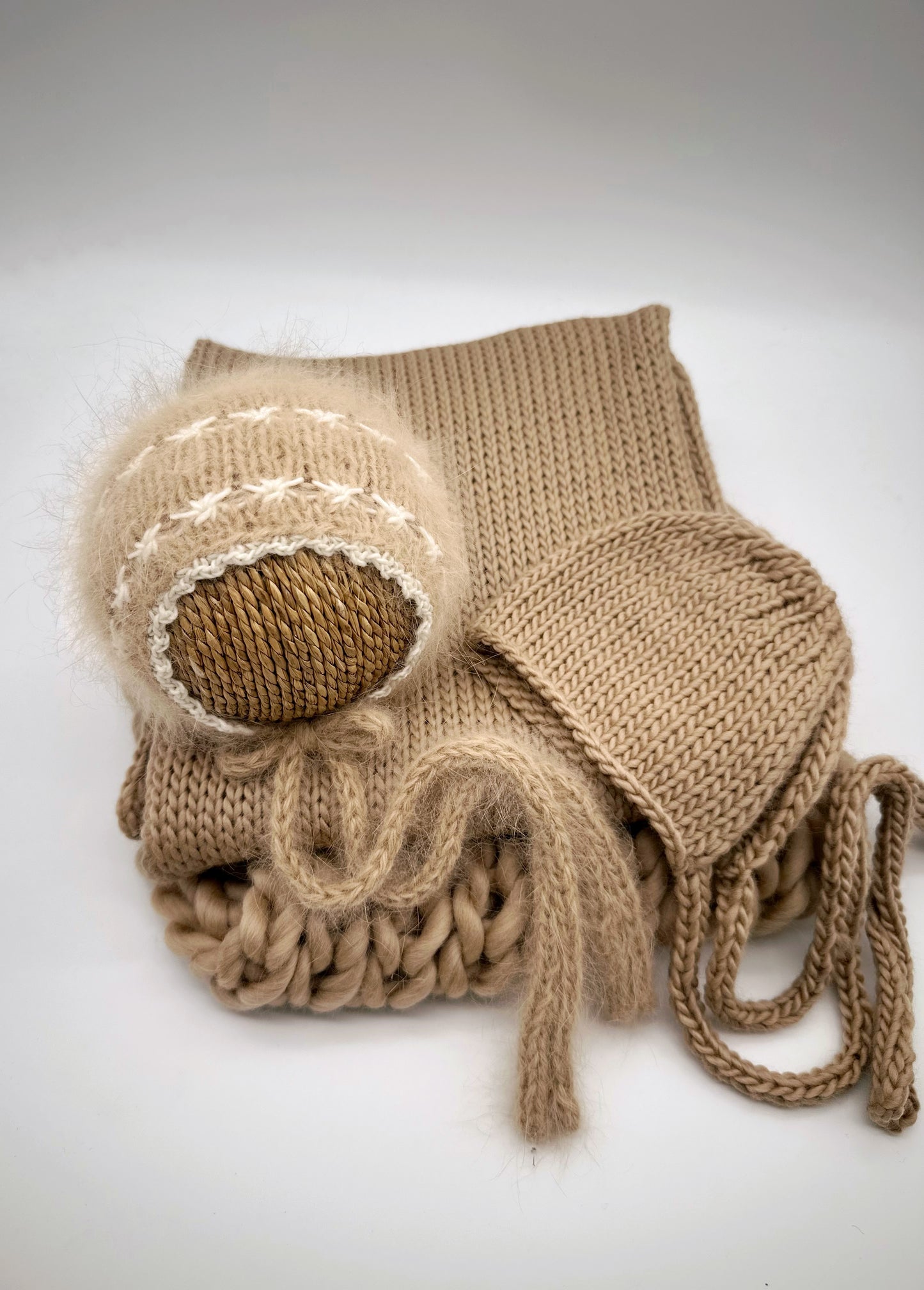 RTS | Camel Bundle | Newborn knit photo prop
