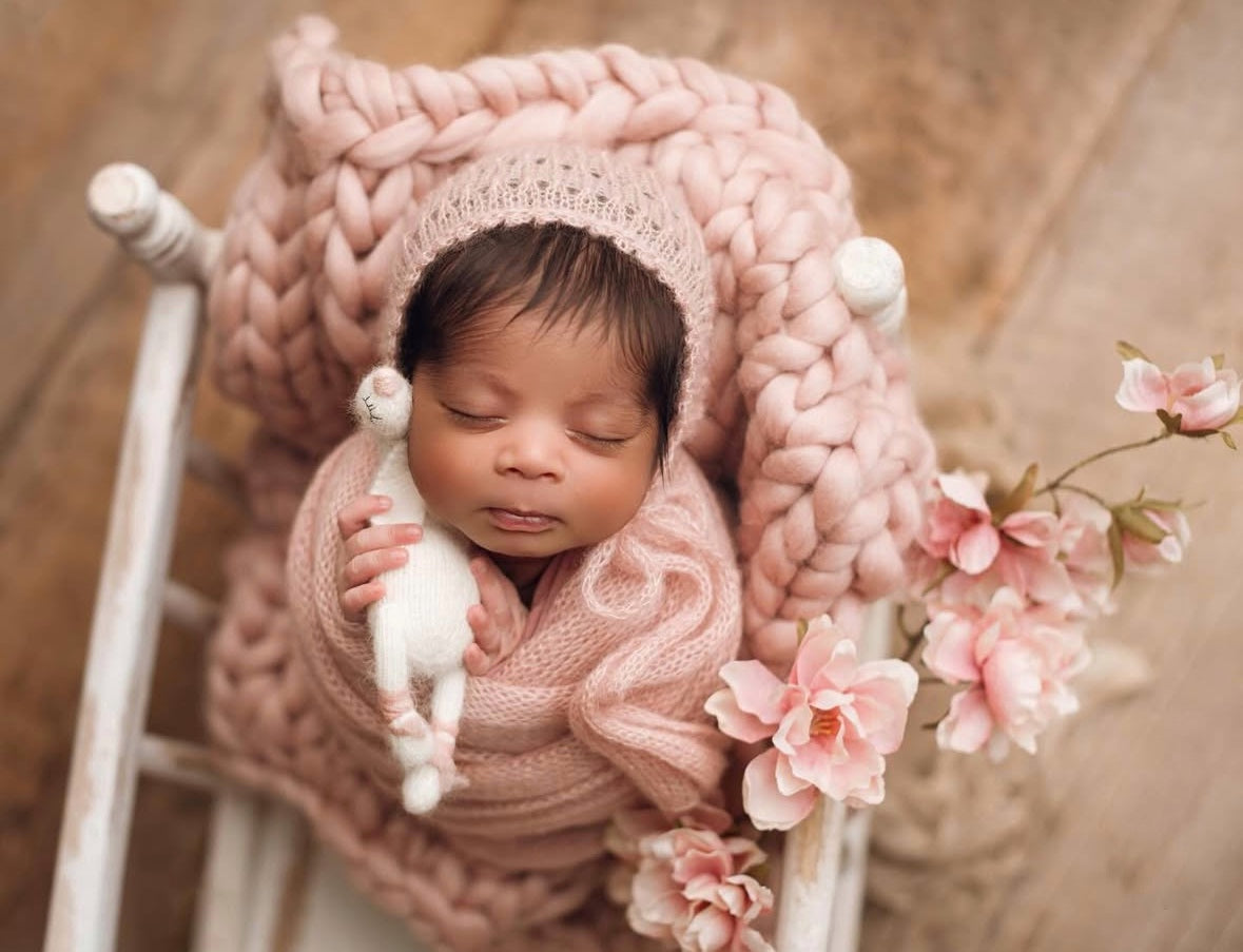 Preorder | Shell Mohair Set - knit newborn photography prop