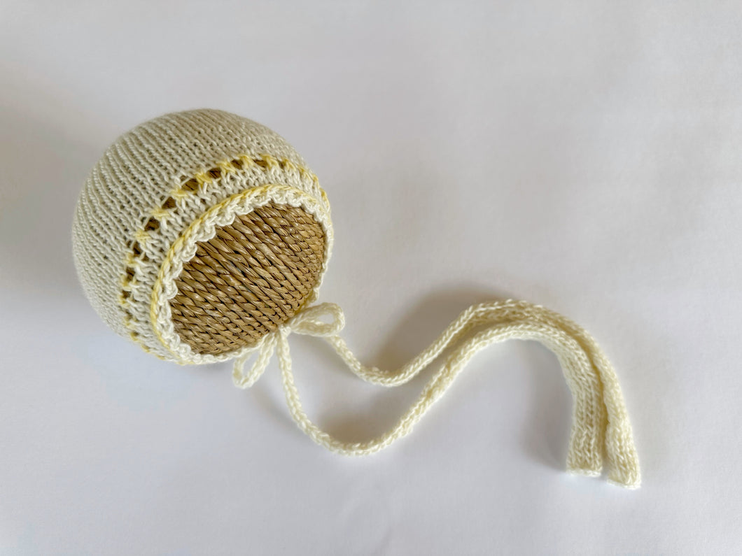 RTS - cream with yellow bonnet